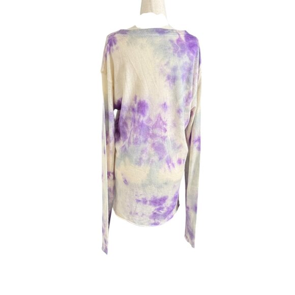 The Elder Statesman Cashmere Tie Dye Long Fit Sweater Top - Picture 5 of 10